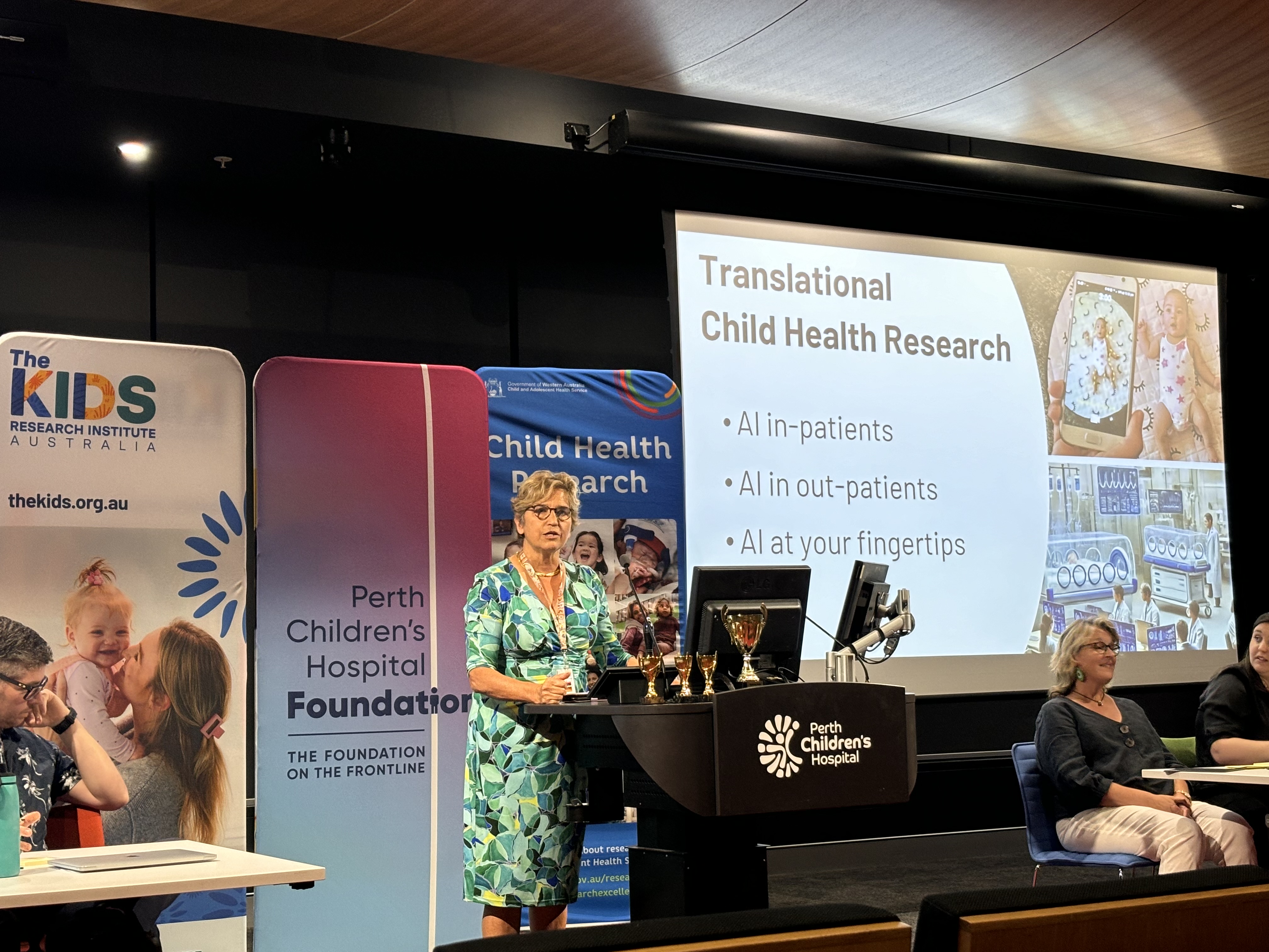 Professor Desiree Silva debating for the affirmative team on whether AI is revolutionising child health outcomes in Australia