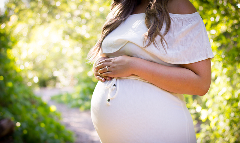 Pregnant lady in white