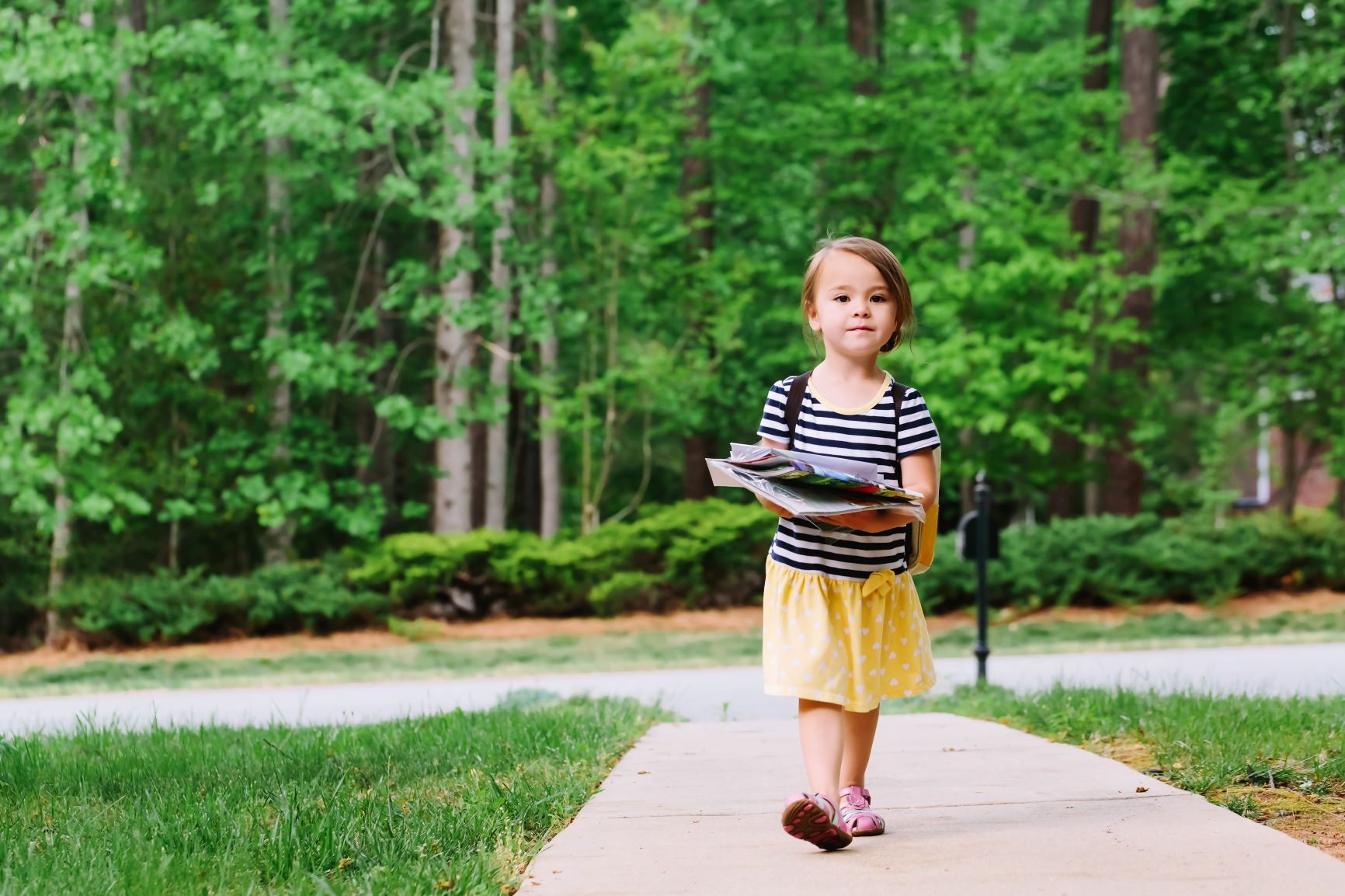 Kindy child with backpack